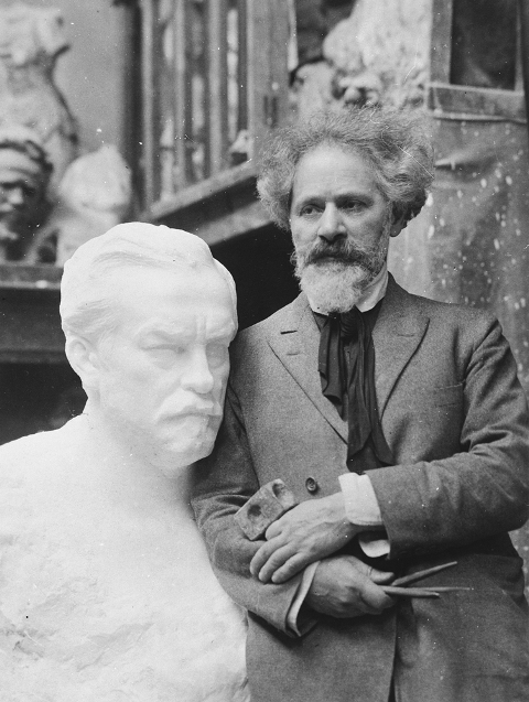 Aronson with Bust of Pasteur